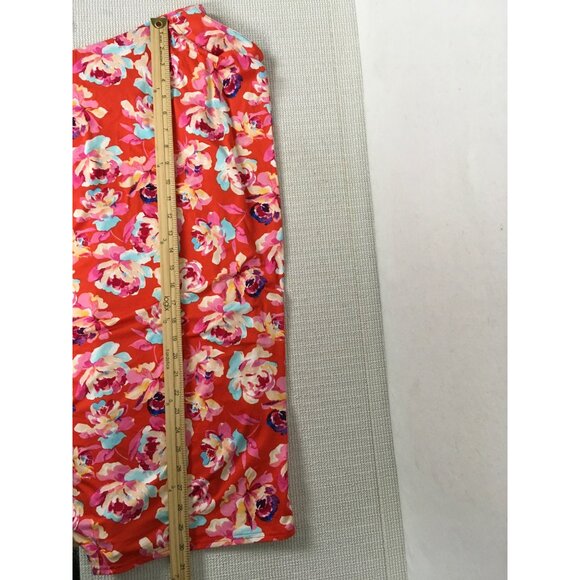 The Pioneer Women Open Front Cardigan Size XXL Red with Pink Blue Yellow Flowers - Picture 10 of 13